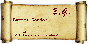 Bartos Gordon névjegykártya